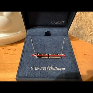 Disney Parks x CRISLU Monorail Necklace – Sterling Platinum – New in Box